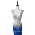 Heißer Verkauf sehen durch Abend-Kleid-reizvolles V-Ansatz Sequins-Kristallabend-Kleid-Backless langes Partei-Kleid